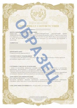 Образец Сертификат СТО 01.064.00220722.2-2020 Озерск Сертификат СТО 01.064.00220722.2-2020 